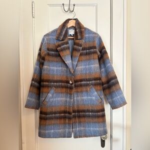 Greylin Blue and Brown Striped Pea Coat